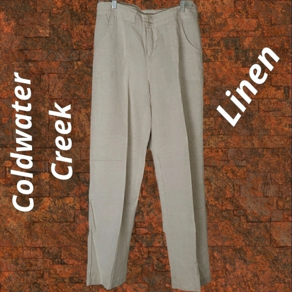 Coldwater Creek Linen/Rayon Flax Trousers sz 8 34x33 EUC - Picture 1 of 14
